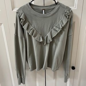 Free People Ohh La Ruffle Sweatshirt